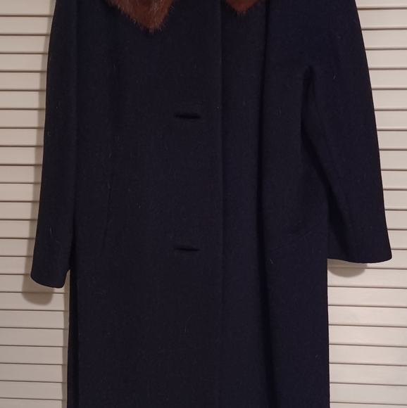Vintage Furlaine wool coat with mink collar size M/L - Picture 5 of 6